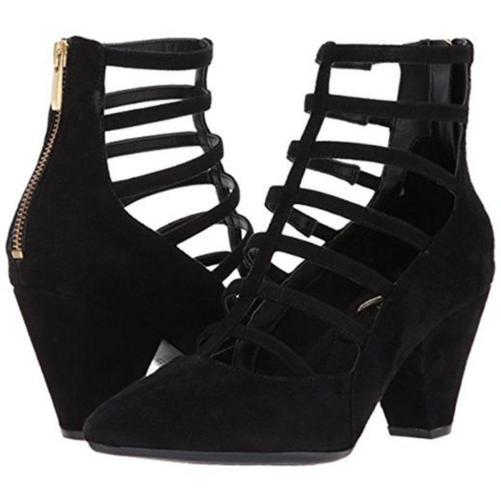 Aerosoles Black Suede Rockstar Size 9 Cage Heels